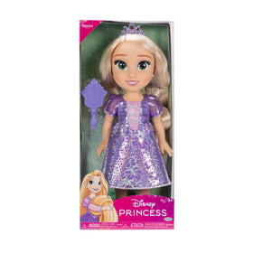 Rapunzel doll with tiara, shoes, and brush for styling.