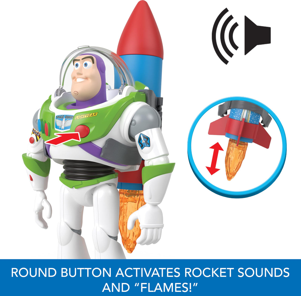 Disney Princess rocket flames deployable effect, enhancing storytelling during play.
