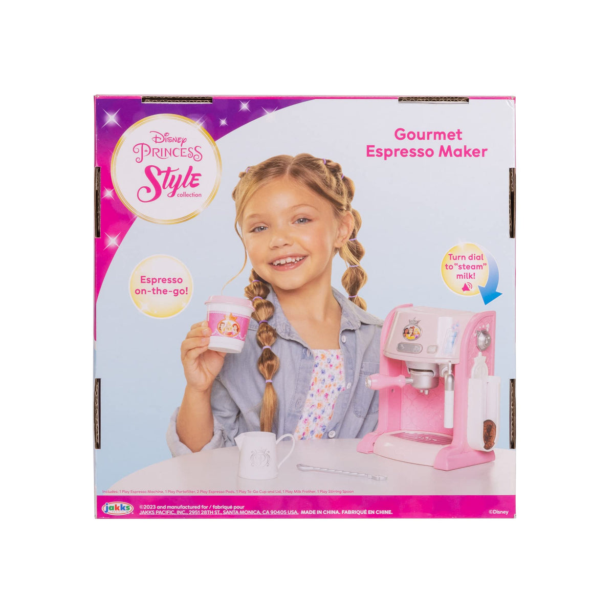 Disney Princess includes machine, pods, cup, pitcher, and spoon