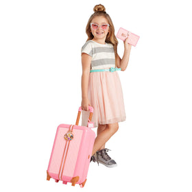 Disney Princess suitcase features real wheels and a retractable handle for authentic play