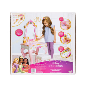 Disney Princess Vanity comb adding finishing touches during morning preparation.