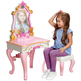 Disney Princess Ultimate Musical Vanity front view with engaging messages for daily styling inspiration.