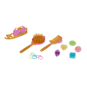 Disney Princess Vanity stool pairs with the unit for a complete dressing setup.