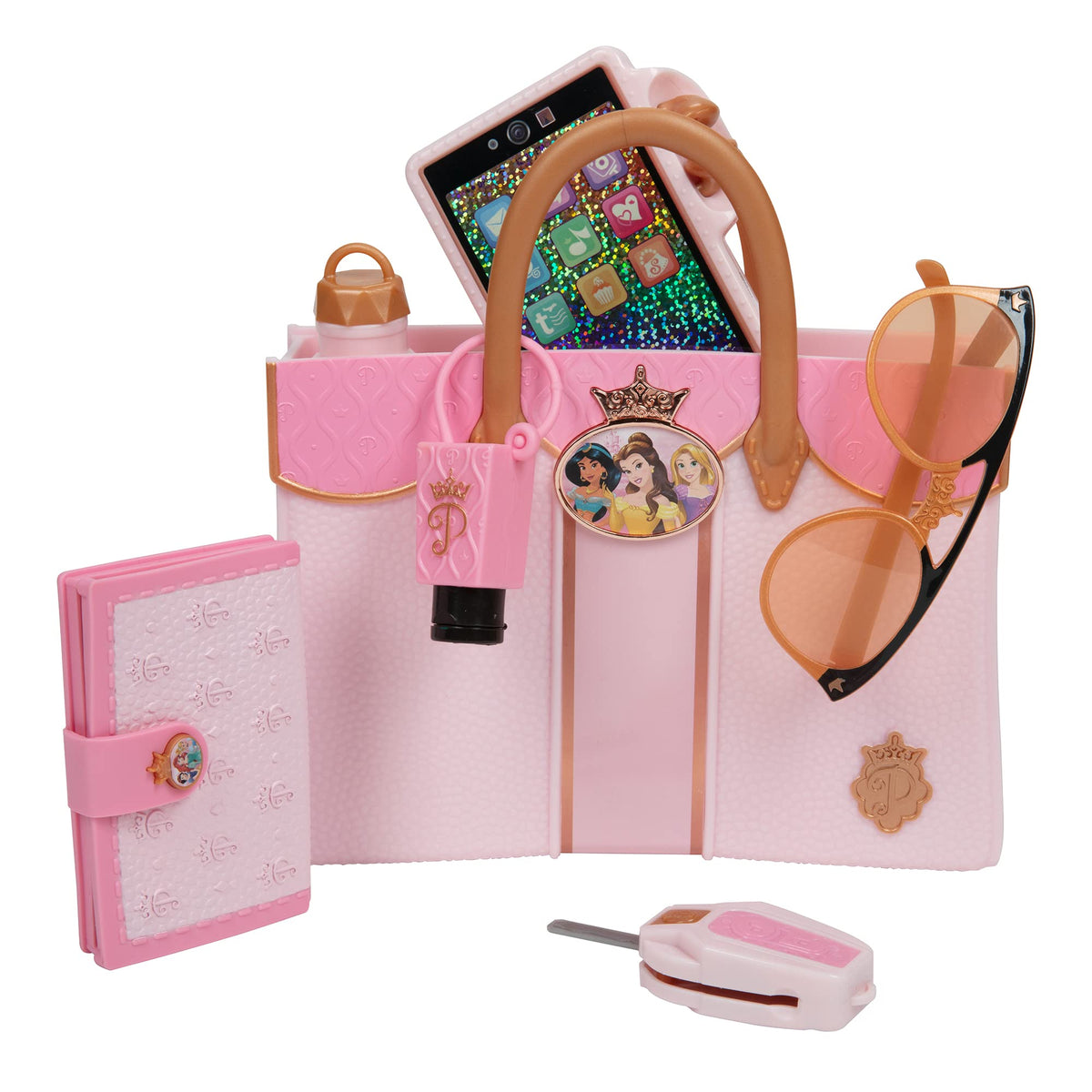 Disney Princess wallet with pretend money and cards for imaginative shopping.