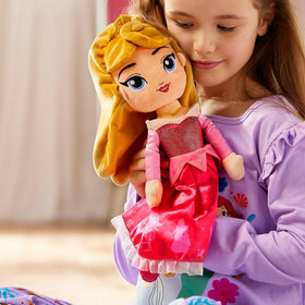 Disney Store Aurora plush doll with embroidered features for safe play