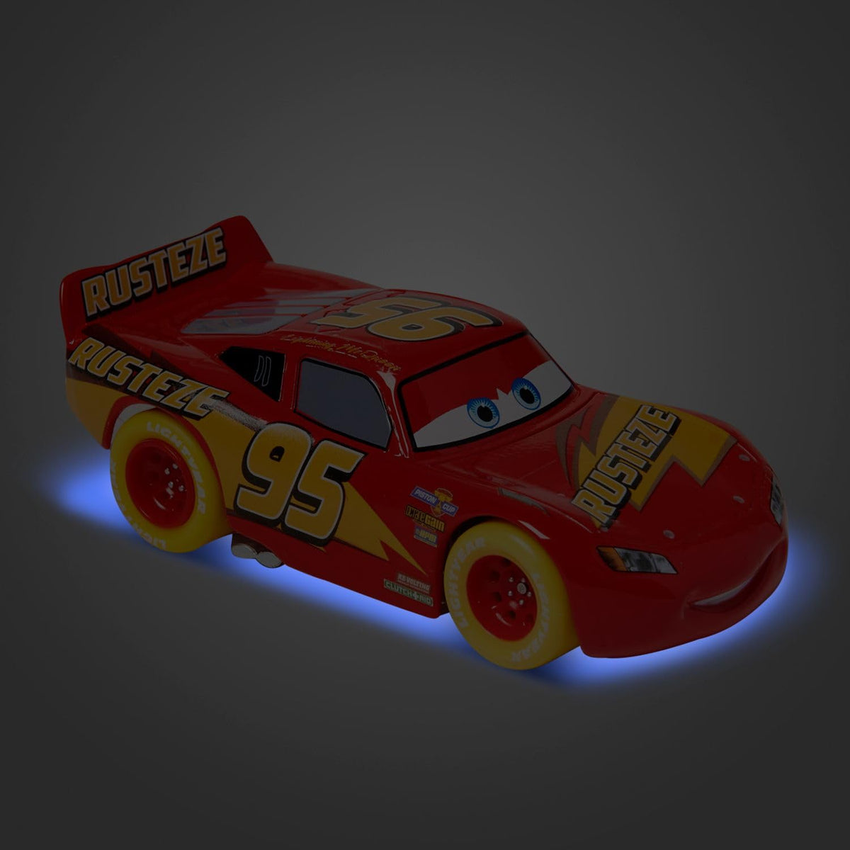 Disney Store Cars blacklight underglow adds glow-in-the-dark play