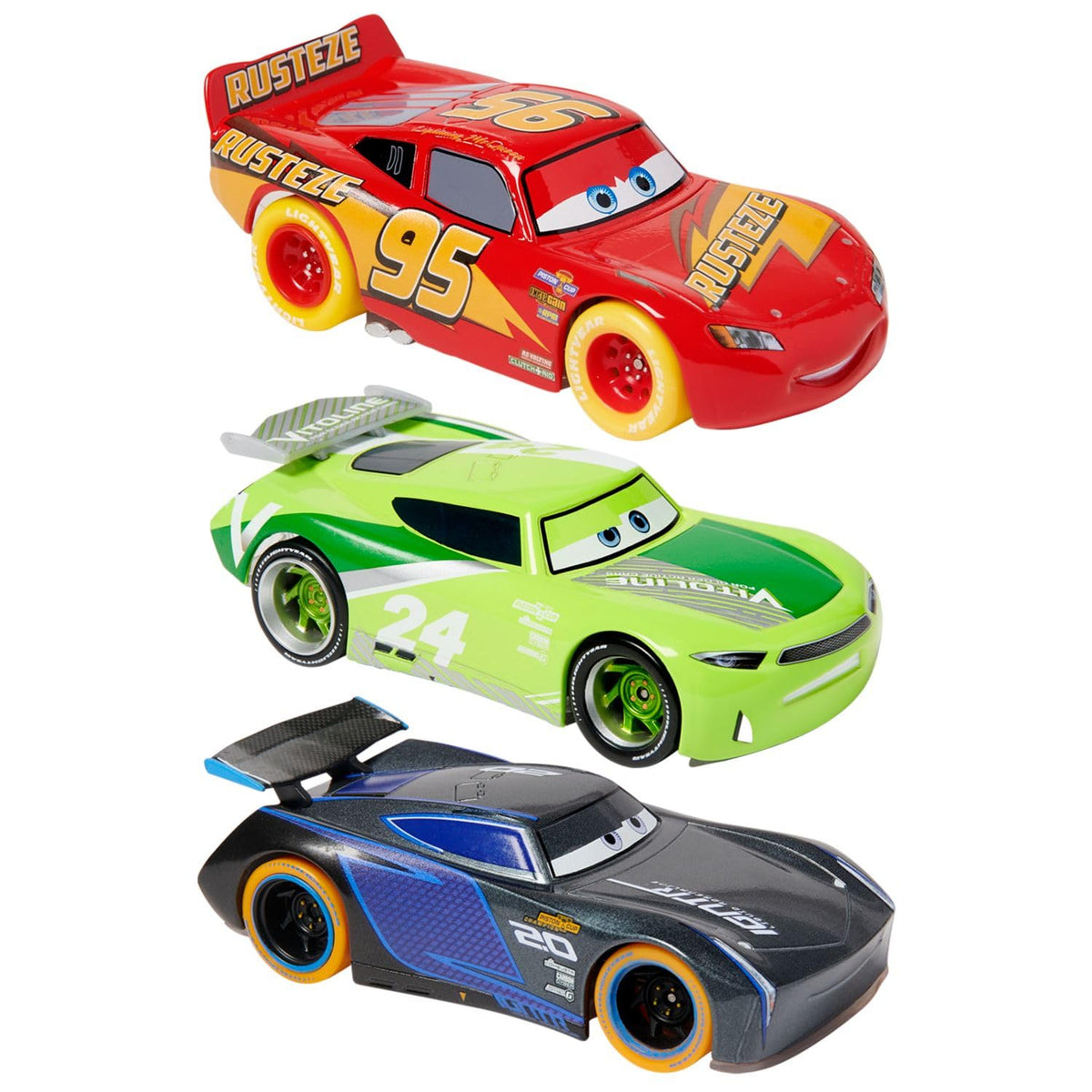 Disney Store Cars light-up pullback set with Lightning McQueen for neon-night play