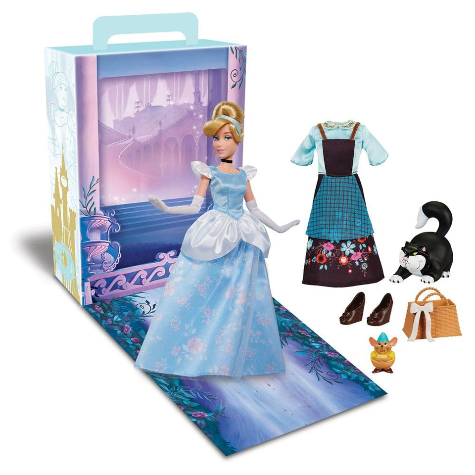 Disney Store Cinderella Story Doll ballgown—elegant posing and display.
