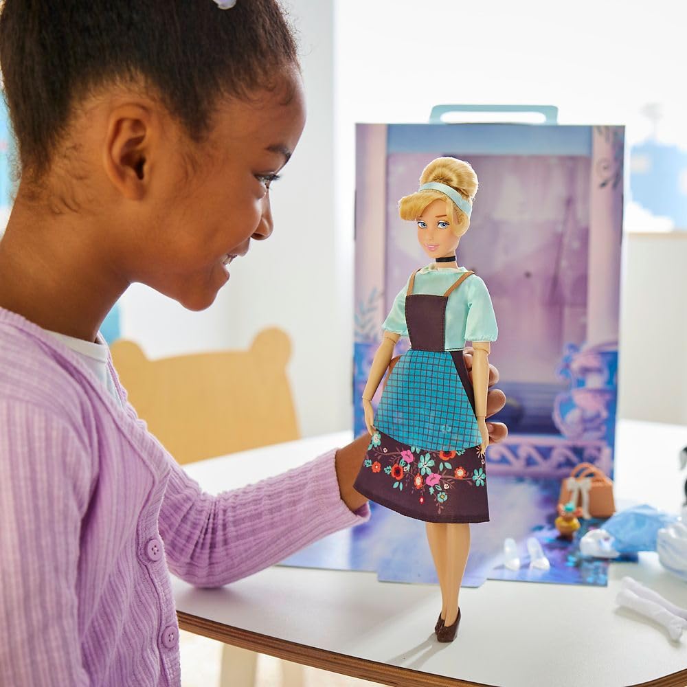 Disney Store Cinderella Story Doll rag dress with mesh apron for mix-and-match play.