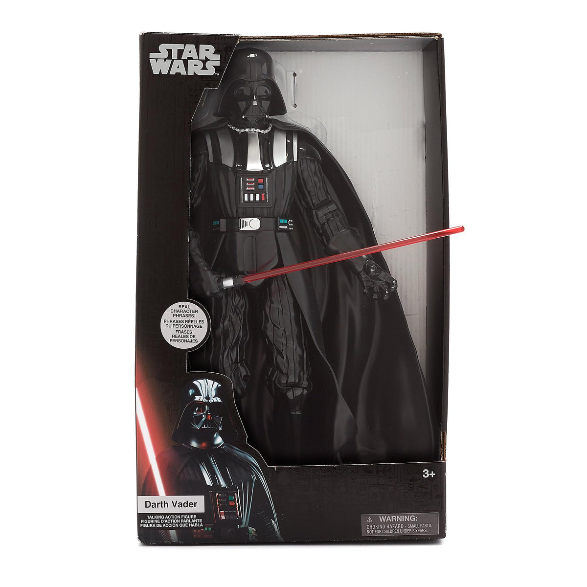Disney Store Darth Vader display-worthy shelf centerpiece honors Star Wars collection.