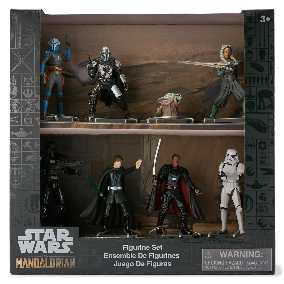 Disney Store double-tier display box showcases scenic backgrounds for vibrant setups.