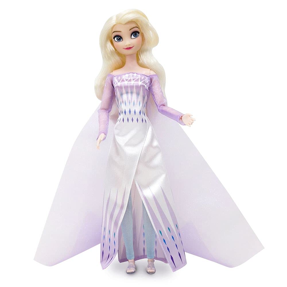 Disney Store Elsa brush included with molded details for easy styling.