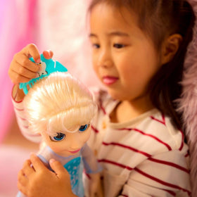 Elsa satin costume with snowflake filigree for a standout display