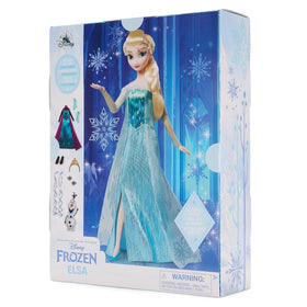 Disney Store Elsa Story Doll with Olaf figurine encourages storytelling and friendship themes.