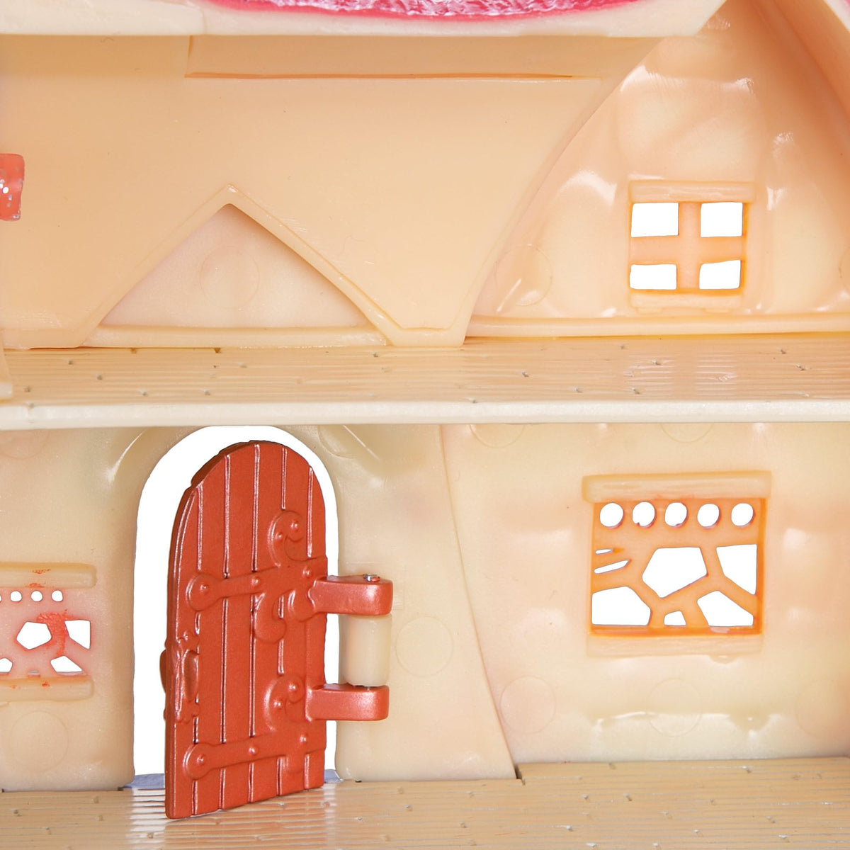 Translucent glitter carry handle on Disney Store set for easy on-the-go travel.