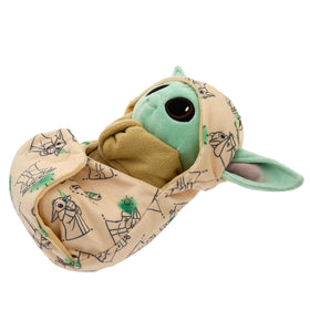 Removable reversible swaddle with Grogu print on one side