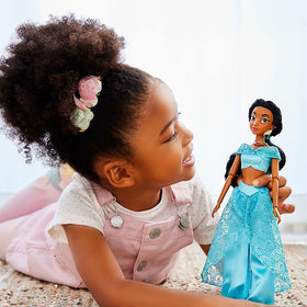 Jasmine doll shoulder trim detail enhances classic princess look