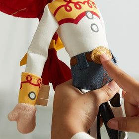 Disney Store Jessie plush corduroy hair detail enhances character realism during playtime