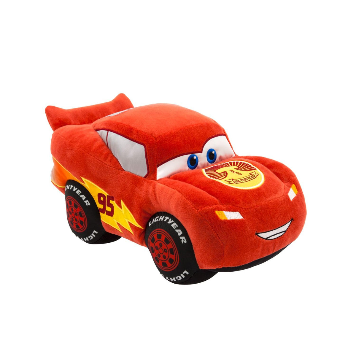 Disney Store Lightning McQueen plush, 12 inches, soft and cuddly for cozy play.
