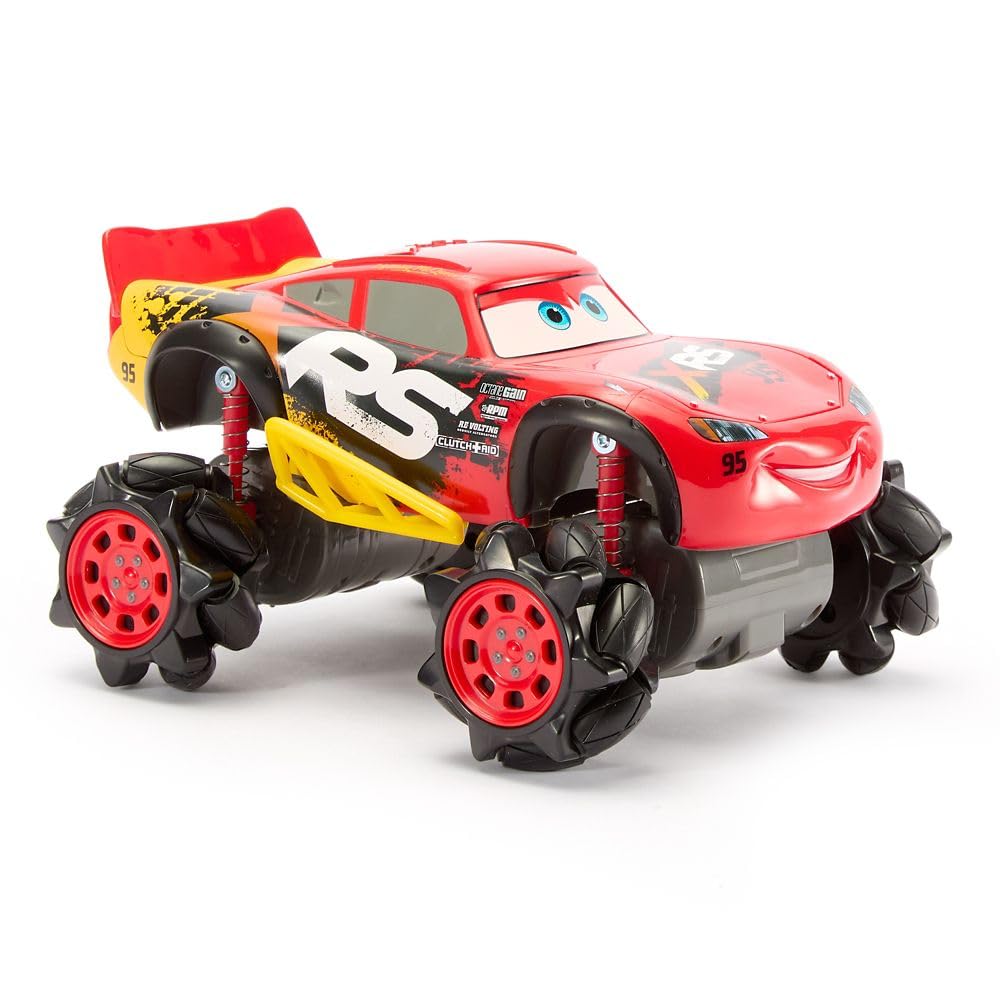 Disney Store Lightning McQueen RC car performing a 360° spin during play.