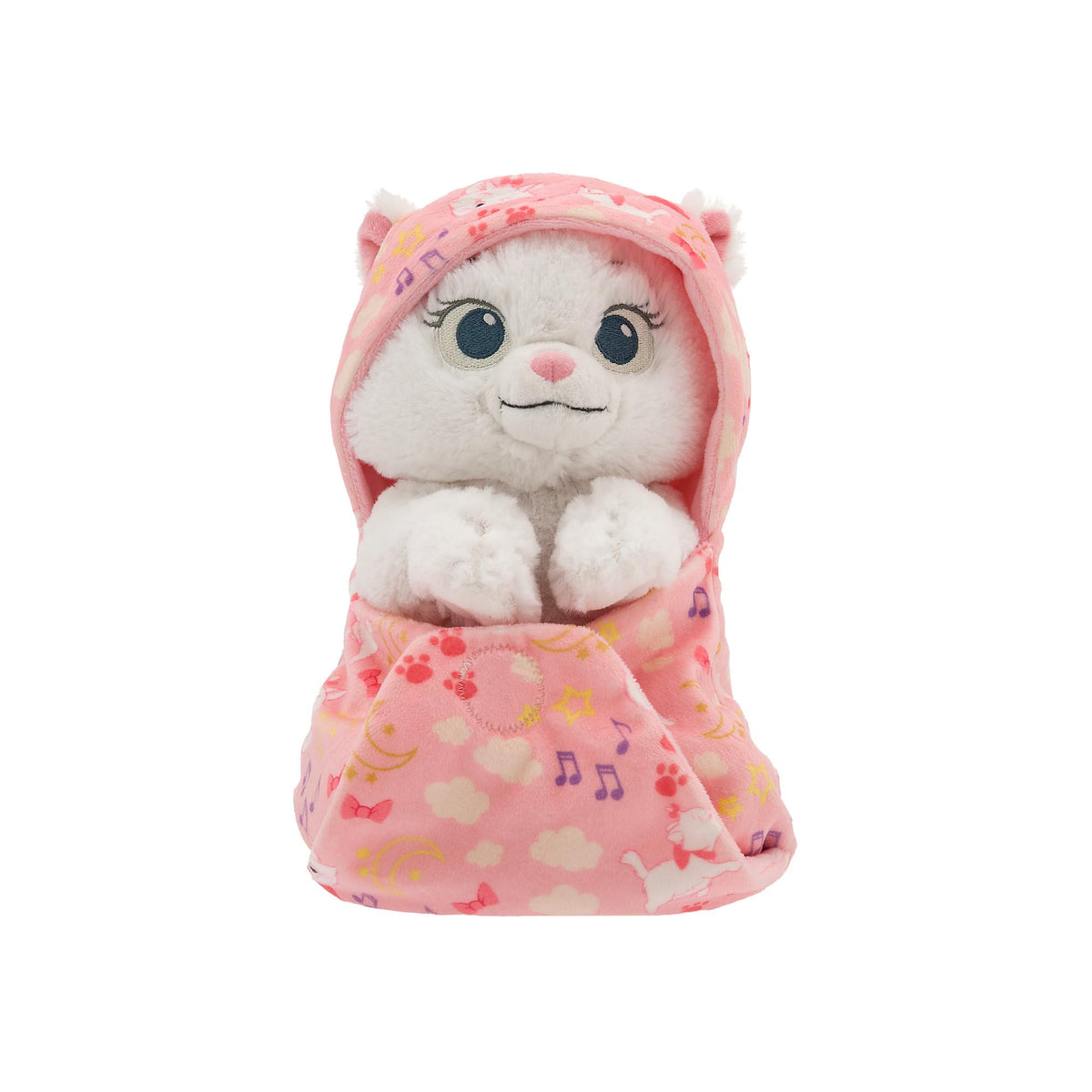 Disney Store Marie plush with blanket pouch provides cozy snuggles and easy storage