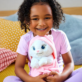 Marie plush with reversible swaddle for versatile styling and cuddles