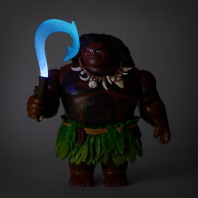 Disney Store Maui light-up fish hook enhances display and pretend play moments.