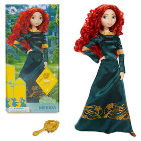 Disney Store Merida doll 11-inch with poseable joints for dynamic storytelling.