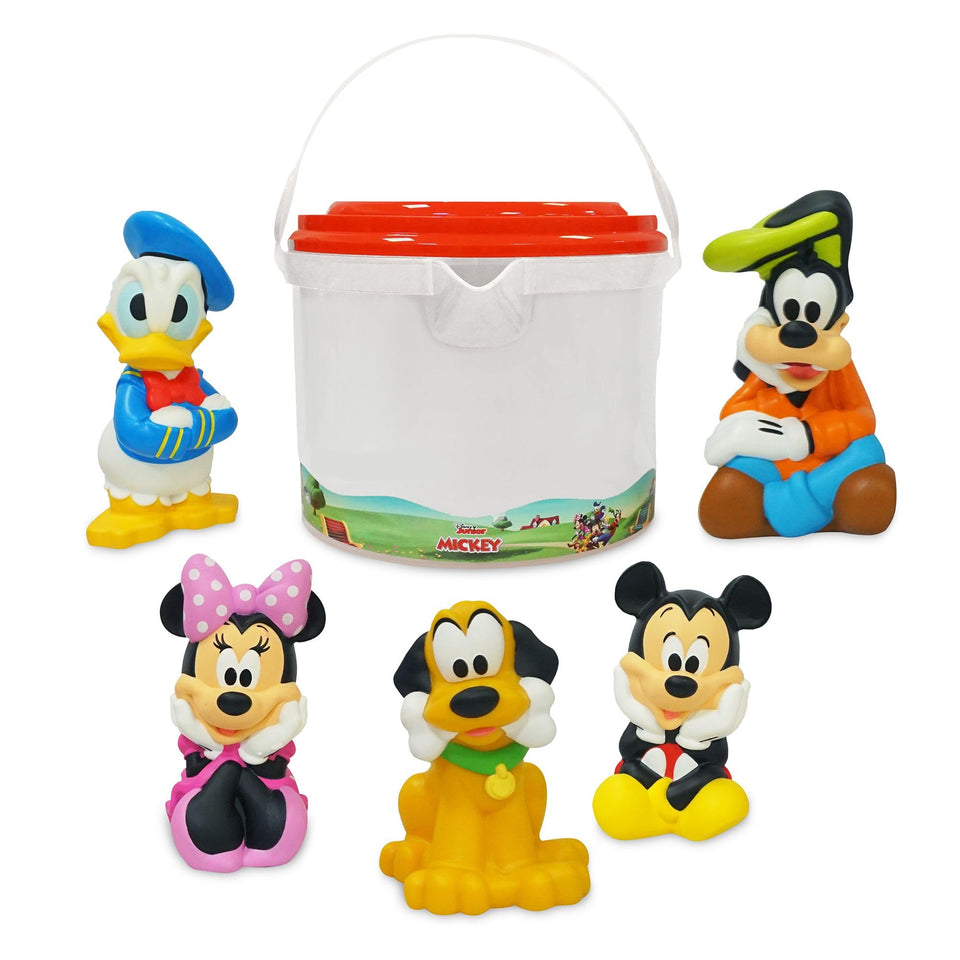 Disney Store Mickey and Friends bath set bucket with pour spout for easy storage