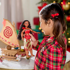 Disney Store Moana doll with Hei Hei inspires storytelling play.