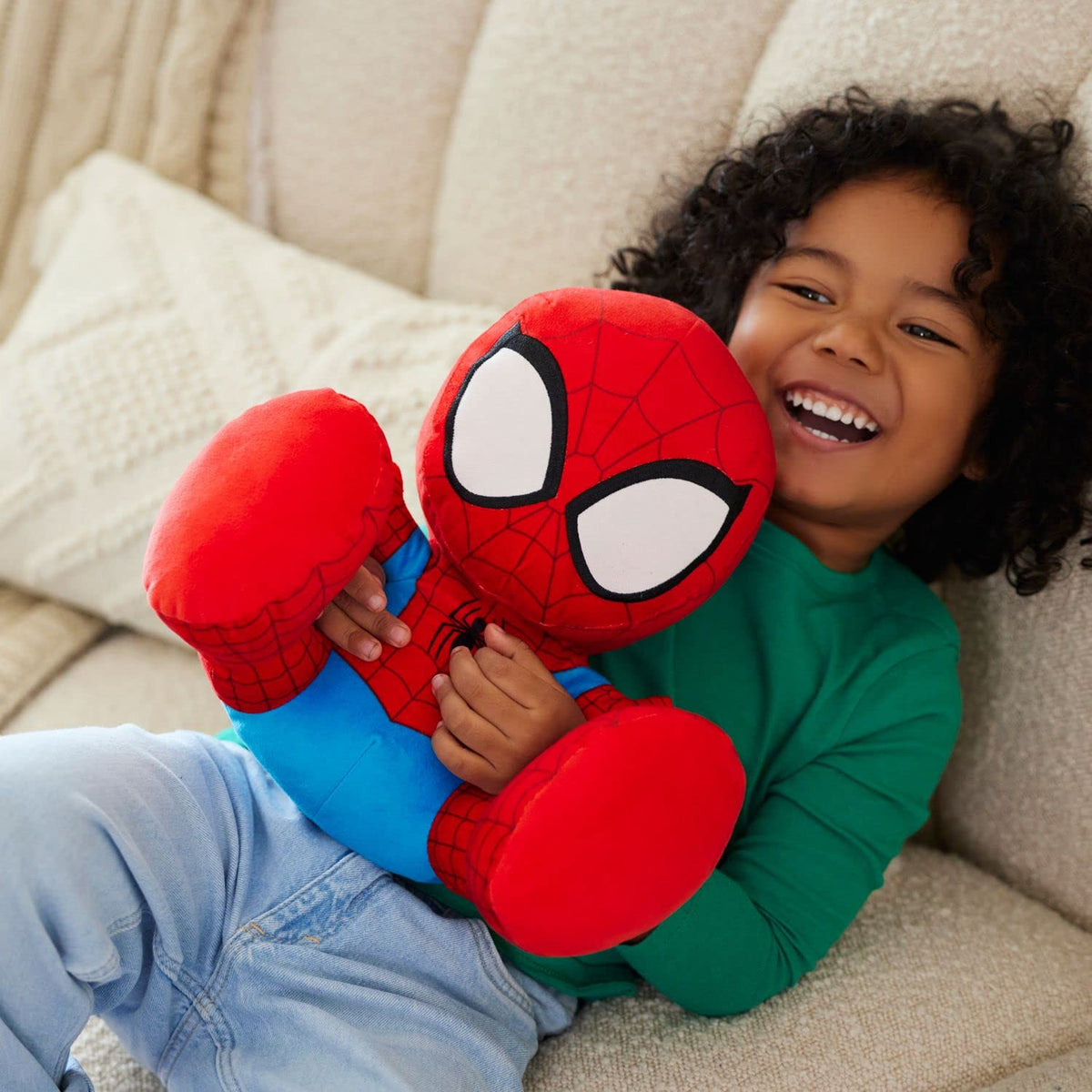Disney Store Spider-Man Plush featuring embroidered details for durability and accuracy