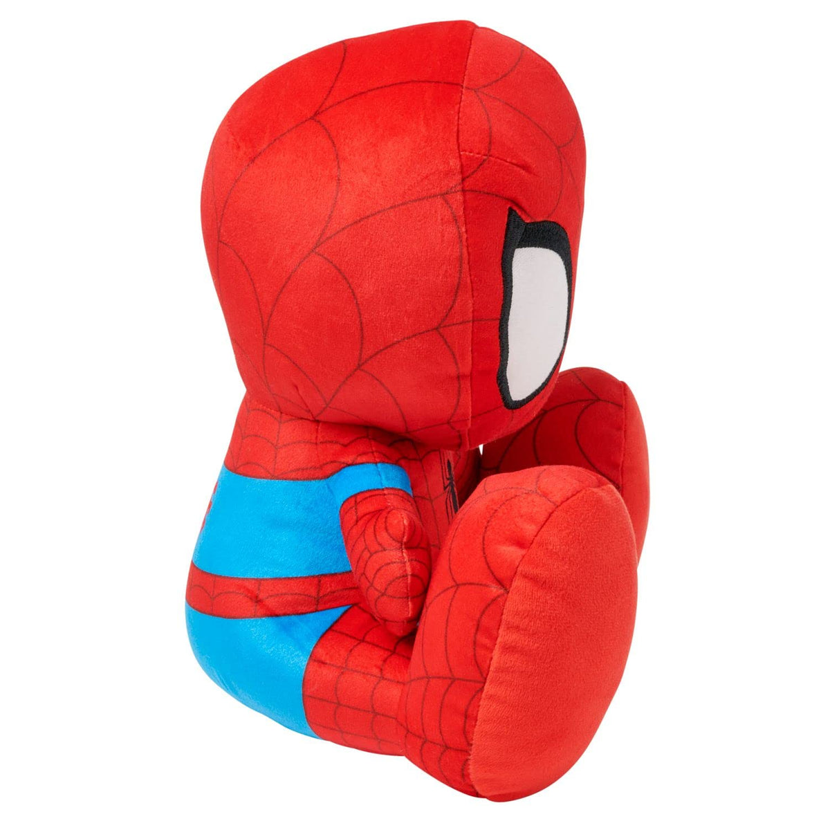 Disney Store Spider-Man Plush showing print costume details for authentic look during play