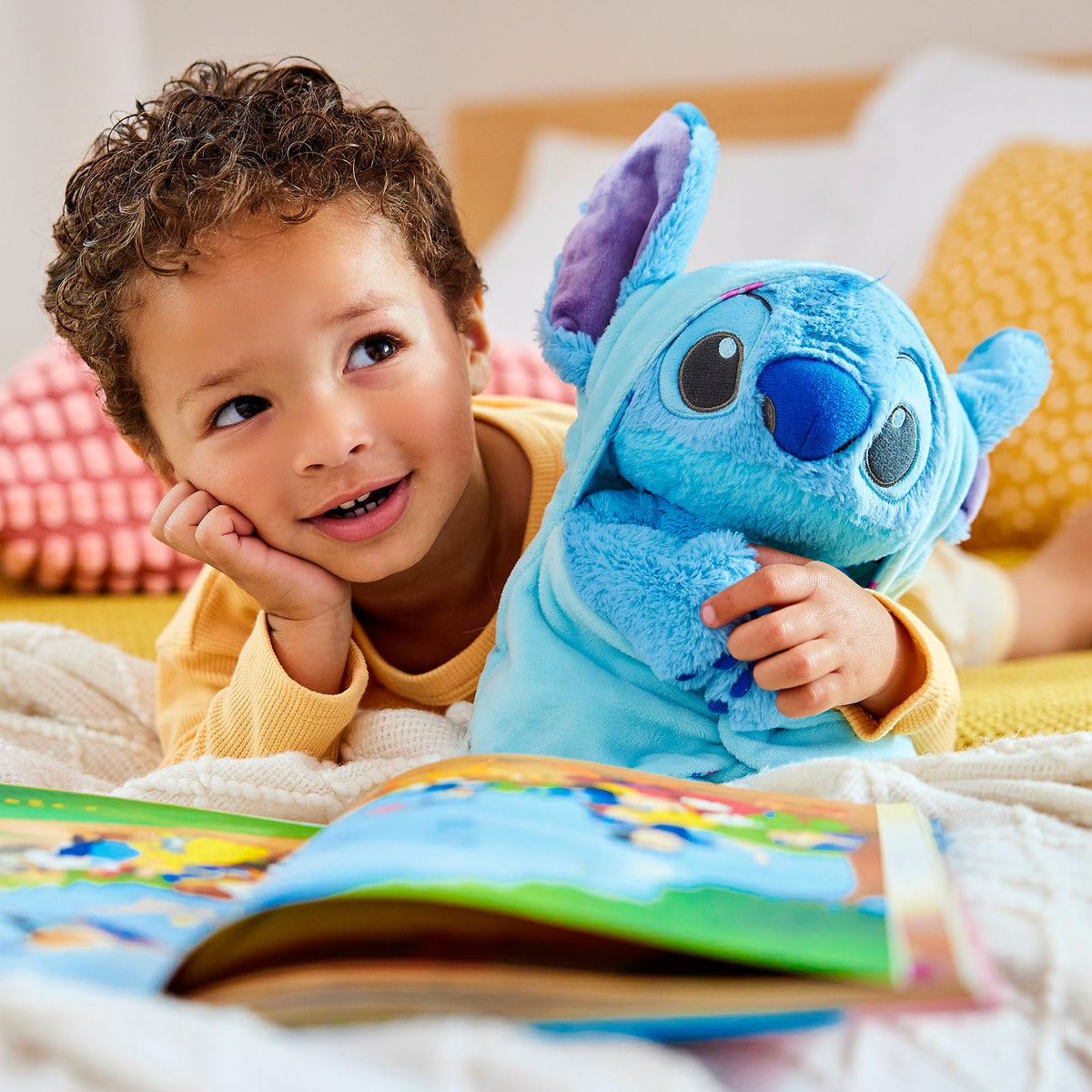 Stitch plush embroidery detail highlights friendly features for a durable, lovable companion