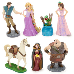 Disney Store Tangled figure: Rapunzel in pink dress for imaginative play and display.