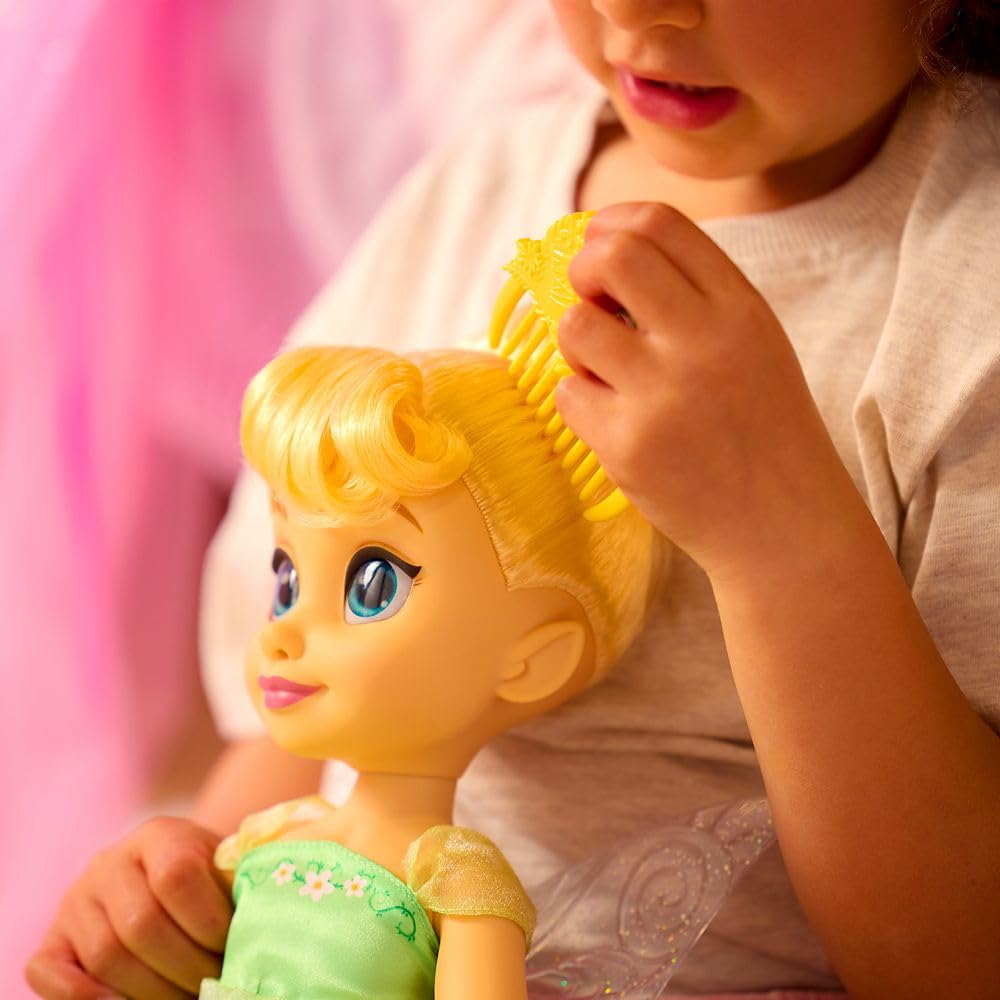 Disney Store Tinker Bell pom pom shoes and translucent wings complete her look
