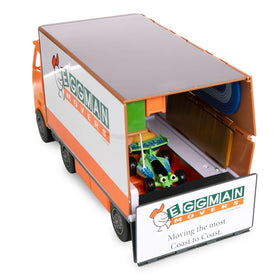 Eggman Movers logo truck ready for playtime