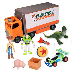 Disney Store Toy Story moving truck with Eggman Movers trailer for imaginative play