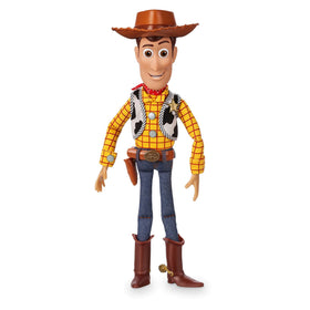 Disney Store Woody pull-string phrases enhance interactive storytelling.