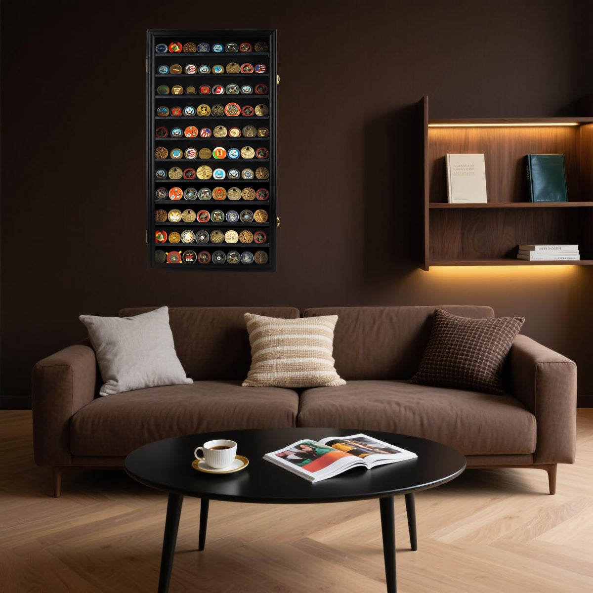 DisplayGifts wall-mount setup saves shelf space while highlighting your collection.