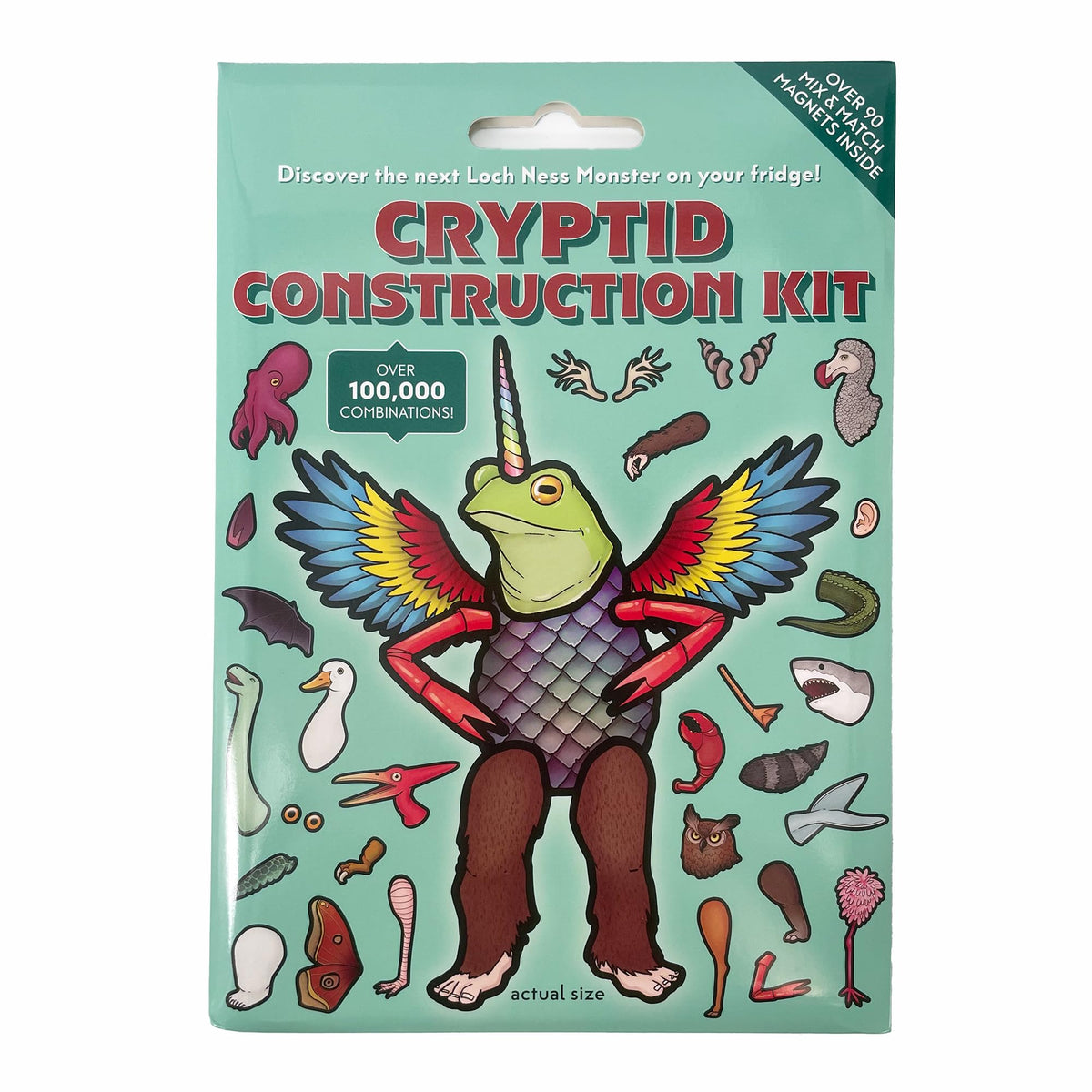 Dissent Pins Cryptid Kit contents with 90 magnetic parts for endless creature creation at home