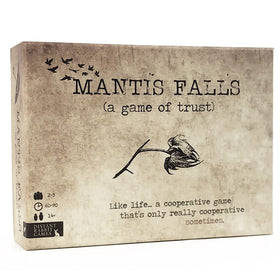 Distant Rabbit Games Mantis Falls cover sets a tense mood for game night