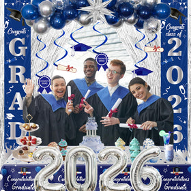Distasio Congratulations Graduate tablecloth for a clean, protected dessert area.
