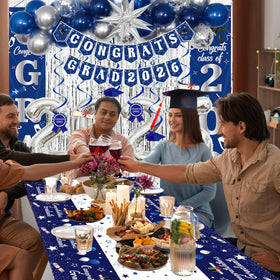 Distasio silver 2026 foil balloon shines as a centerpiece accent.