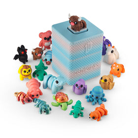 Distractibles mystery fidget animal box top view showing textured packaging