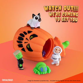 Unboxing moment of Distractibles Spooky Mystery Box builds anticipation and curiosity.