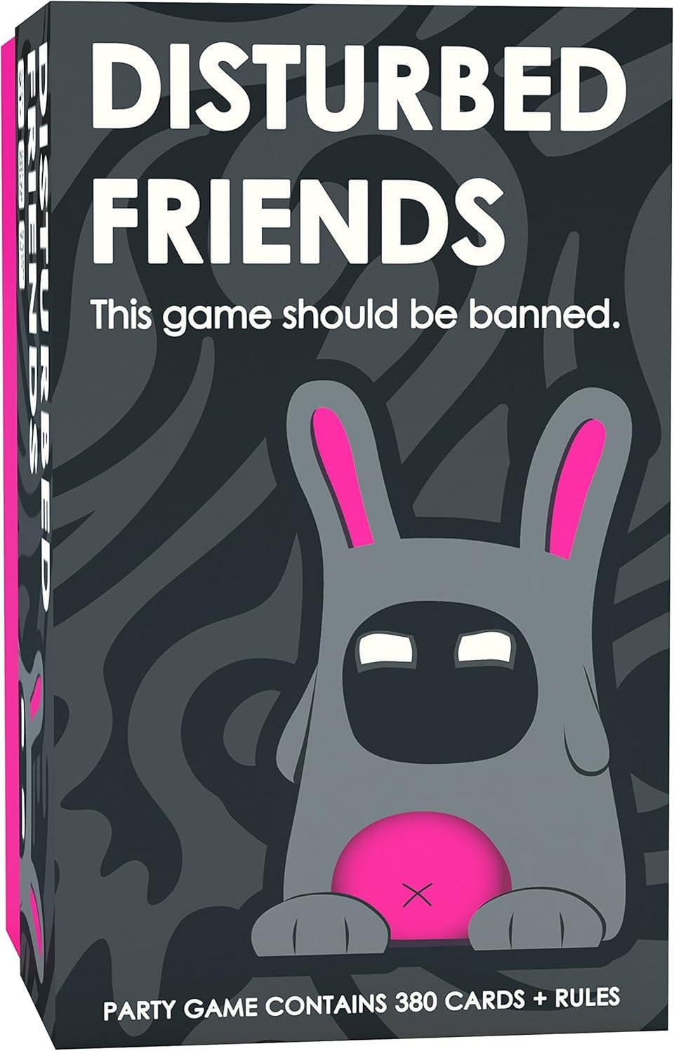 Disturbed Friends box open showing game setup for instant icebreakers