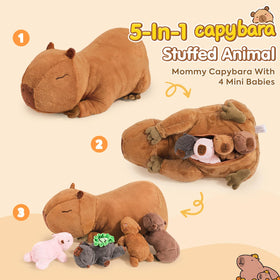 Ditucu capybara baby plush 6.6 inch, fourth tiny friend for pretend adventures