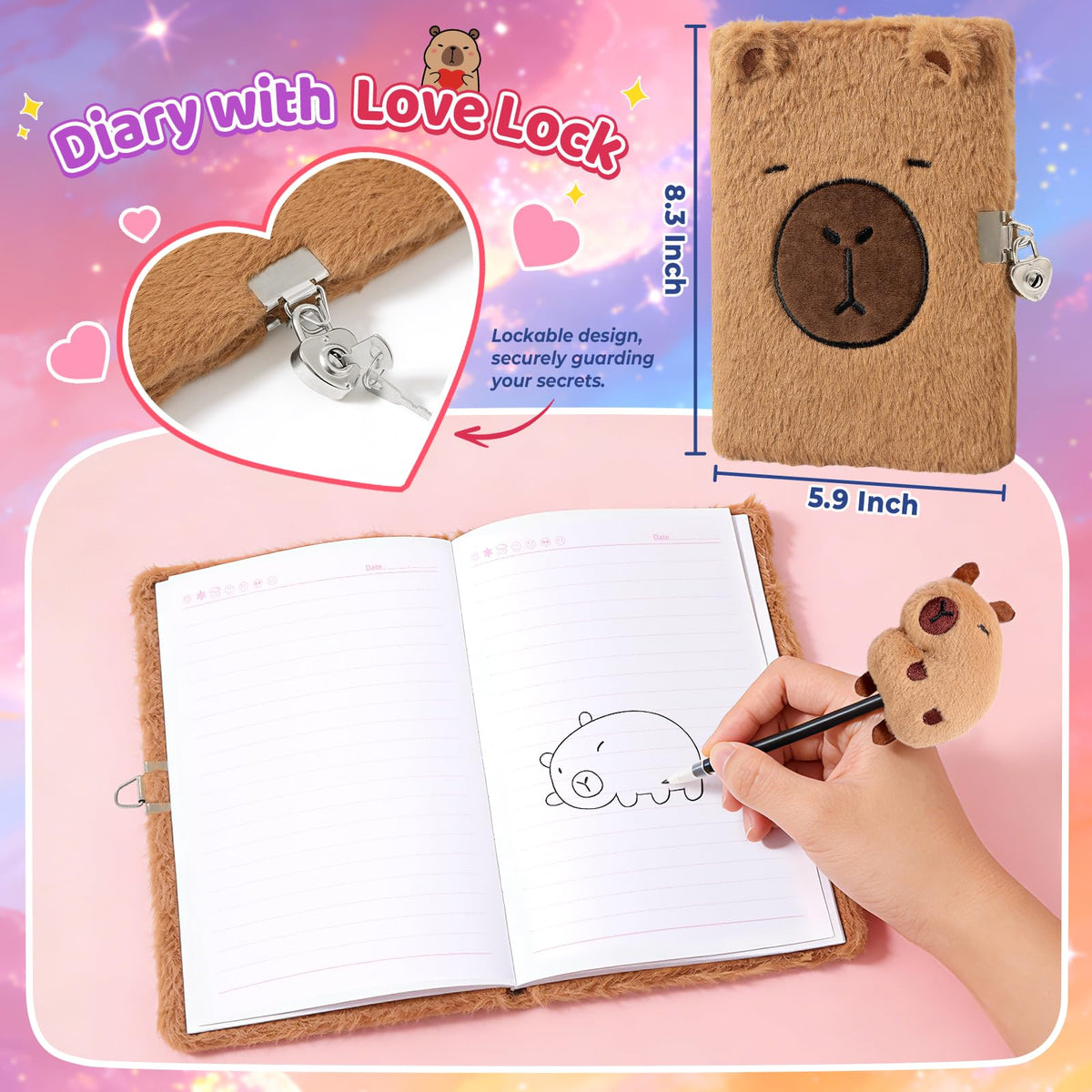 Ditucu Capybara Diamond Stickers: spark creativity for crafts.