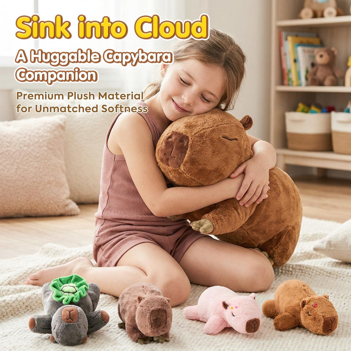 Ditucu capybara family plush set, a charming giftable collection for kids