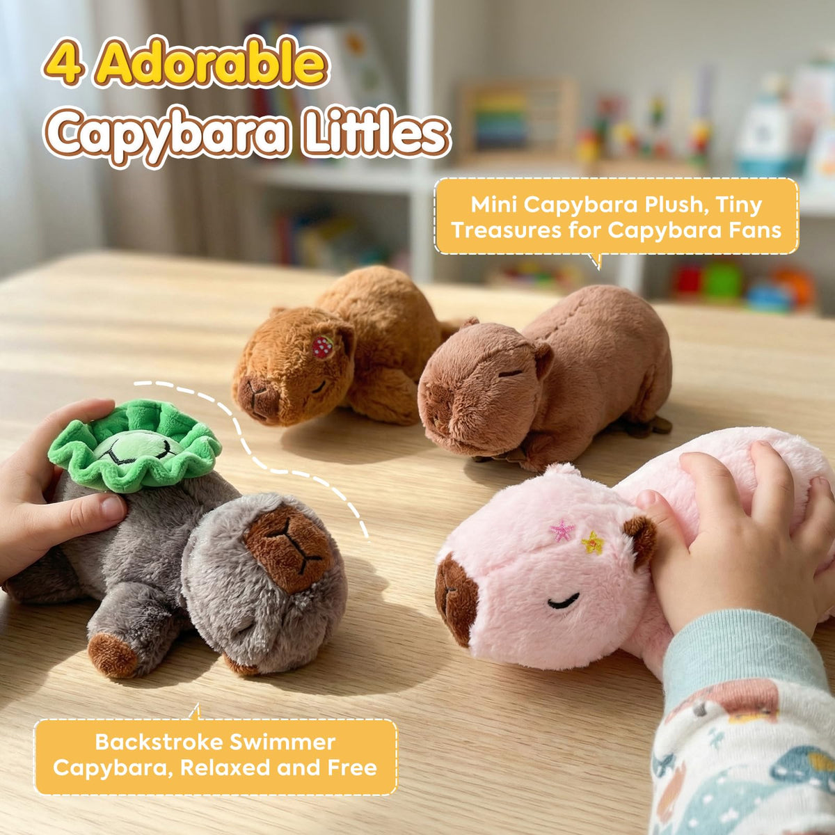 Ditucu capybara mommy zipper feature, open to reveal babies for interactive play